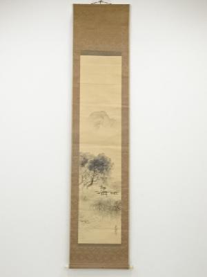 田南岳璋筆　山水　肉筆紙本掛軸